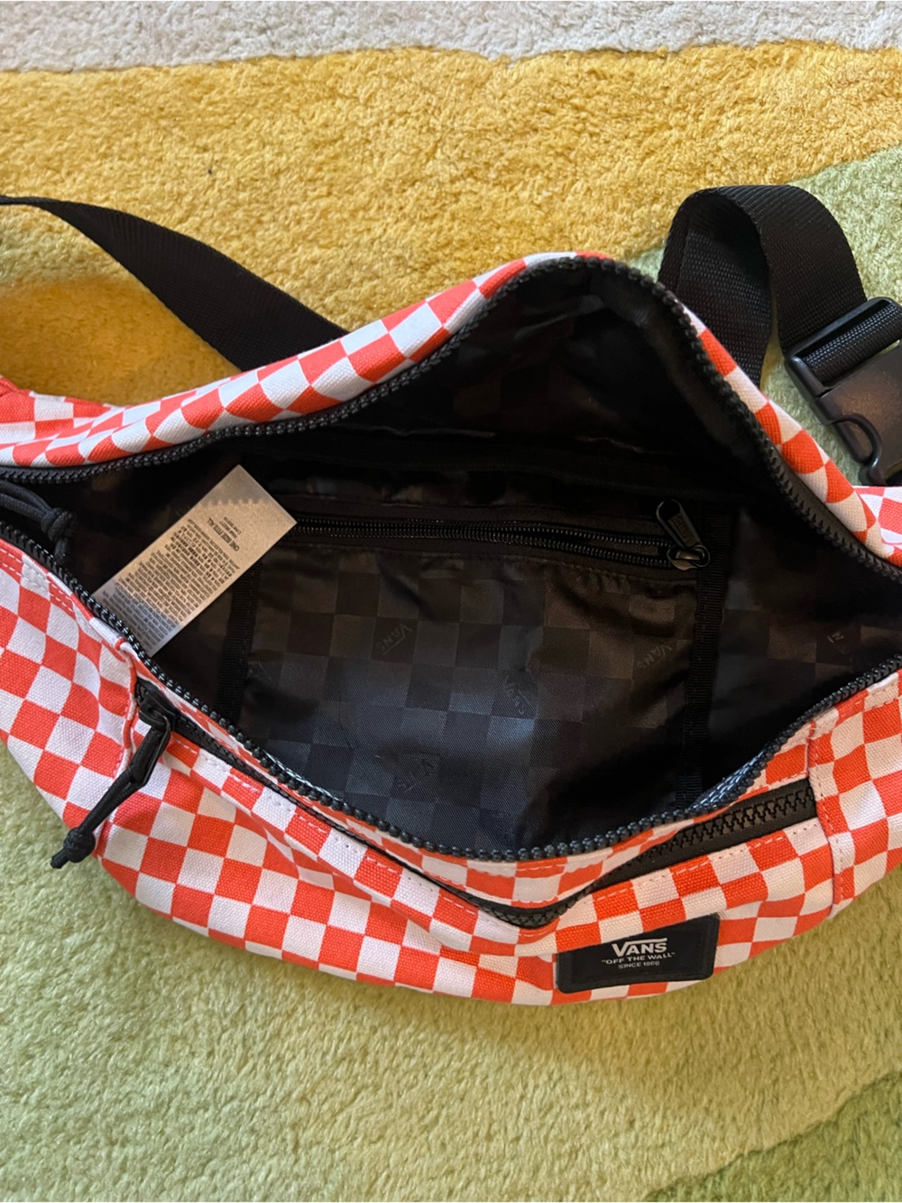 Vans Orange & White Checkerboard Waist Bag - Picture 3 of 4